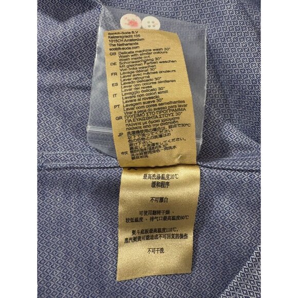 SCOTCH & SODA geometric pattern dress shirt size XL color Blue white NWT $115 - Picture 6 of 9